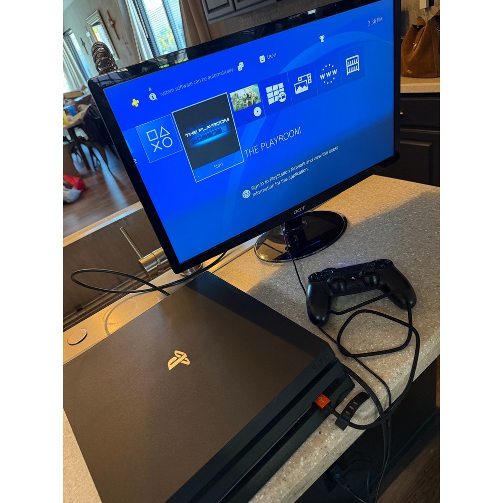 Sony PlayStation 4 PS4 Pro 1TB Console Jet Black with DualShock 4 Controller
